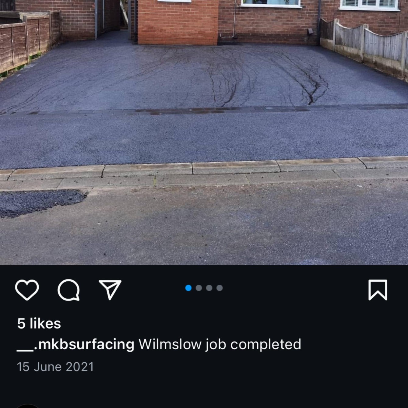 Instagram __mkbsurfacing: Wilmslow tarmac job completed — Wilmslow, Cheshire